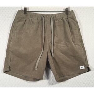 Katin Cord Local Shorts Mens M Green Corduroy Drawstring Elastic Waist Surf Flaw